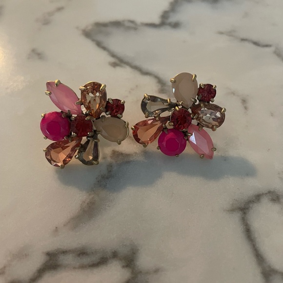 J. Crew Pink Stone Staple Earring - Picture 2 of 4